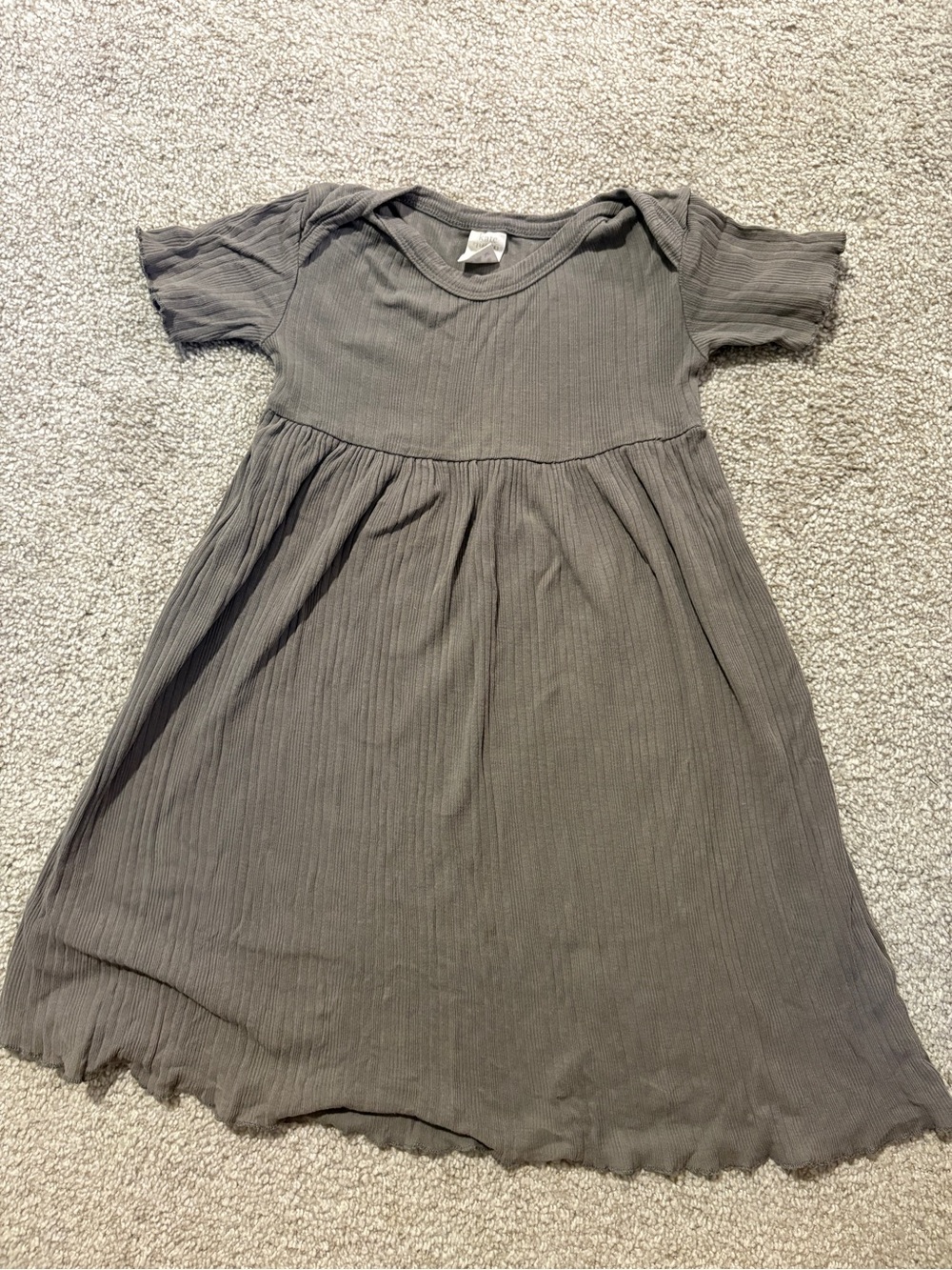 kate quinn Slate Gray Short Sleeve Ribbed Dress
